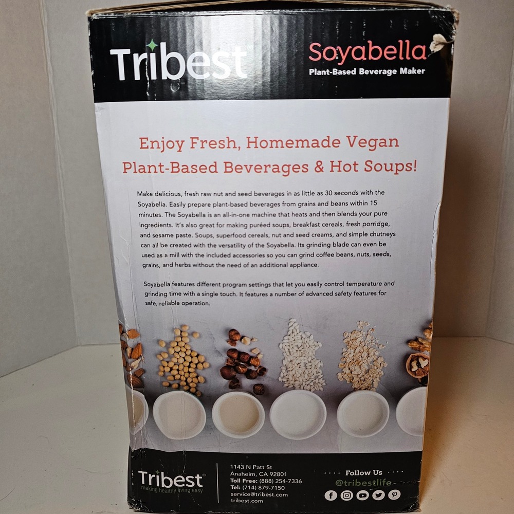 Tribest Soyabella SB-130 Plant-Based Nut Soy Milk Maker Stainless Steel Tested - Picture 10 of 12